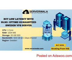 Buy Low Latency with 99.90% Uptime Guaranteed Sweden VPS Server
