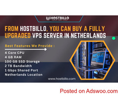 From Hostbillo, you can buy a fully upgraded VPS server in Netherlands