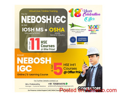 Online Nebosh IGC Course Training in Coimbatore