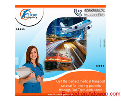 Emergency medical transfer delivered effectively by Falcon Train Ambulance in Kolkata