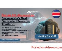 Get an 8% discount on Serverwala’s Best Dedicated Server in Thailand