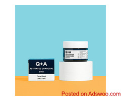 Q+A Skin - Purifying Activated Charcoal Face Masks for Clear, Radiant Skin