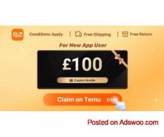 $100 Off Sitewide + Extra 50% off in Temu App!
