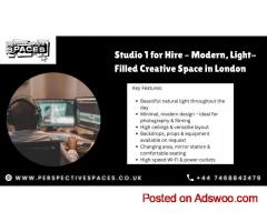 Studio 1 for Hire – Modern, Light-Filled Creative Space in London