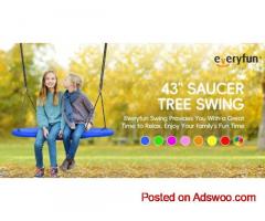 walmart. com 60% off MIHOVER 43 Inch Saucer Tree Swing Flying Indoor Outdoor Play Set Swing for Kids