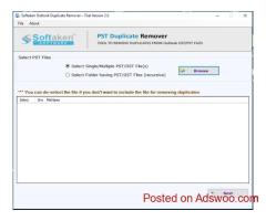 Softaken PST Duplicate Remover Program