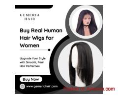 Buy Real Human Hair Wigs for Women – Smooth, Durable & Stylish