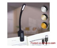 amazon.com $6.49 - Rechargeable Book Light with 9 Color Tones & Stepless Dimming, USB-C