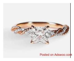 Princess Cut Lab Grown Diamond Engagement Ring