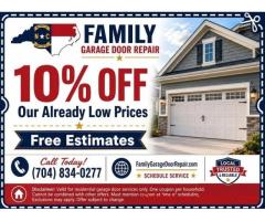Save 10% on Garage Door Repair in Charlotte, NC!