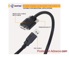 Machine Vision USB 3.0 A Male to Micro USB 3.0 Male Locking Screw Camera Cable – Kyptec Automation®